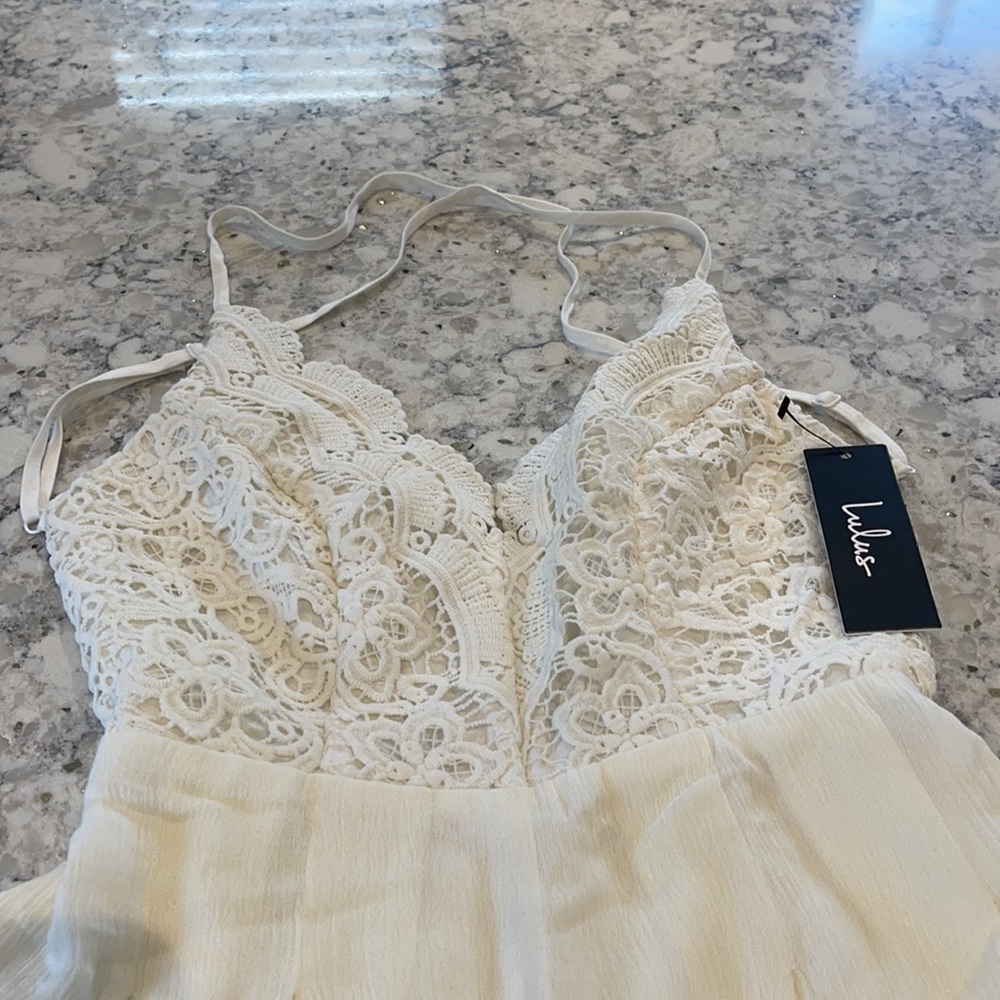 Lulus Ivory Lace Romper XS - Picture 8 of 10